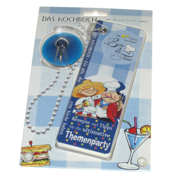Kochbuch Themenparty Spaßbuch mit Saugnapf an Kette 6 x17 cm UVP € 7,95