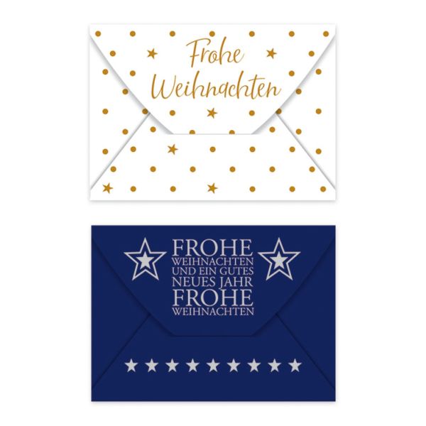 A Creative-Sticker Mini-Umschlag mit Weihnachtsaufdruck - Frohe Weihnachten - 2 Stück