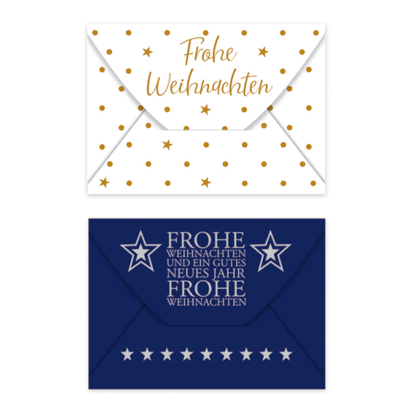 A Creative-Sticker Mini-Umschlag mit Weihnachtsaufdruck - Frohe Weihnachten - 2 Stück