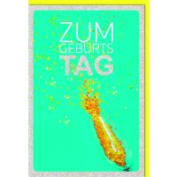 Geburtstag Glückwunschkarte mit Umschlag Sektglas,...