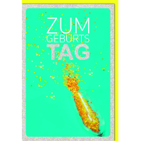 Geburtstag Glückwunschkarte mit Umschlag Sektglas,...