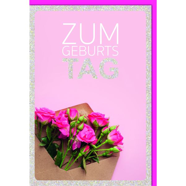 Geburtstag Glückwunschkarte mit Umschlag Rosen im Umschlag