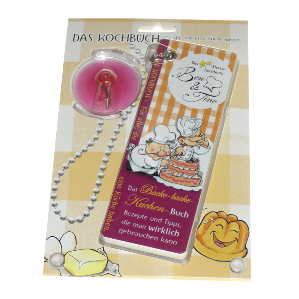 Kochbuch Backen Spaßbuch mit Saugnapf an Kette 6 x17 cm UVP € 7,95