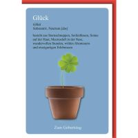 Geburtstag Glückwunschkarte mit Umschlag Kleeblatt...