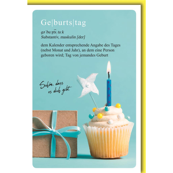 Geburtstag Glückwunschkarte mit Umschlag Cupcake mit Topper, Windrad