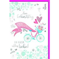 Geburtstag Glückwunschkarte mit Umschlag Fahrrad,...