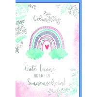 Geburtstag Glückwunschkarte mit Umschlag Regenbogen,...