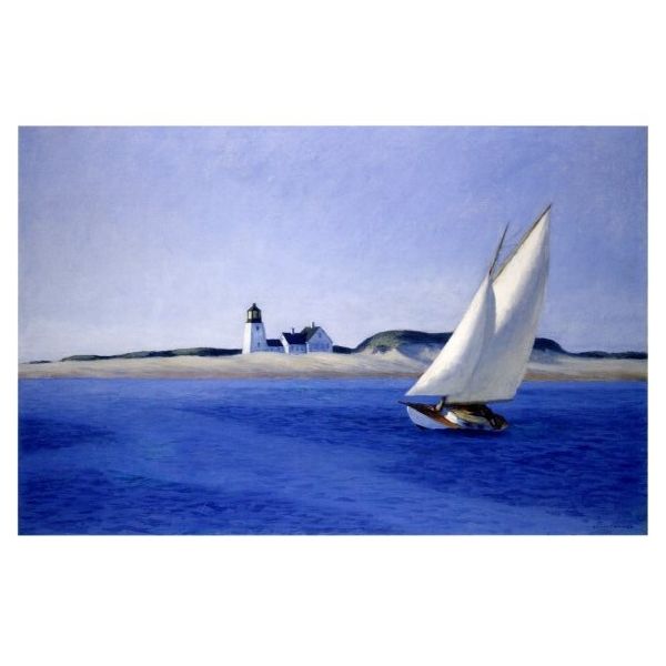 Kunstkarten - Aufklappkarte-Doppelkarte im Format 11,5 x 16,6 cm mit passendem Briefumschlag - Künstler: Hopper, Edward - The Long Leg - Fink Verlag