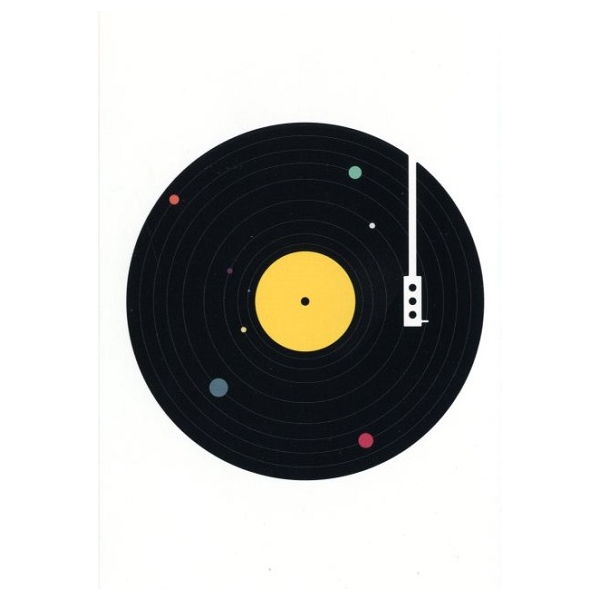 Kunstkarten - Aufklappkarte-Doppelkarte im Format 11,5 x 16,6 cm mit passendem Briefumschlag - Künstler: Bodart, Florent - Musik überall - Fink Verlag