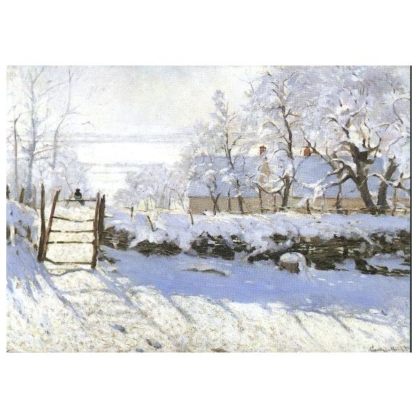 Kunstkarten - Aufklappkarte-Doppelkarte im Format 11,5 x 16,6 cm mit passendem Briefumschlag - Künstler: Monet, Claude - Die Elster - Fink Verlag