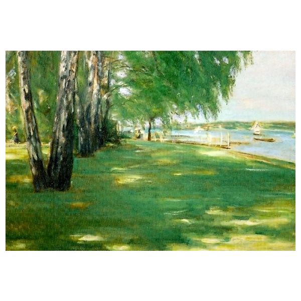 Kunstkarten - Aufklappkarte-Doppelkarte im Format 11,5 x 16,6 cm mit passendem Briefumschlag - Künstler: Liebermann, Max - Der Garten des Künstlers in Wannsee - Fink Verlag