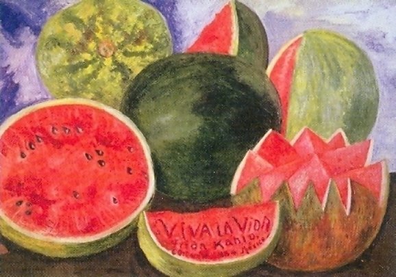 Kunstkarten - Aufklappkarte-Doppelkarte im Format 11,5 x 16,6 cm mit passendem Briefumschlag - Künstler: Kahlo, Frida - Viva la Vida - Fink Verlag