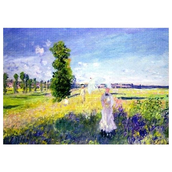 Kunstkarten - Aufklappkarte-Doppelkarte im Format 11,5 x 16,6 cm mit passendem Briefumschlag - Künstler: Monet, Claude - Der Spaziergang - Fink Verlag