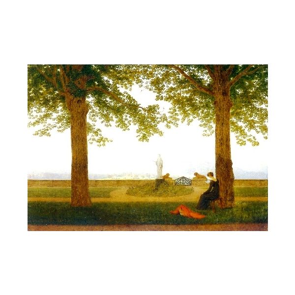 Kunstkarten - Aufklappkarte-Doppelkarte im Format 11,5 x 16,6 cm mit passendem Briefumschlag - Künstler: Friedrich, Caspar David - Gartenterrasse - Fink Verlag