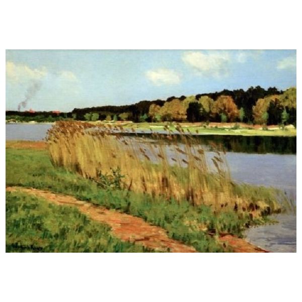 Kunstkarten - Aufklappkarte-Doppelkarte im Format 11,5 x 16,6 cm mit passendem Briefumschlag - Künstler: Leistikow, Walter - Märkischer See - Fink Verlag