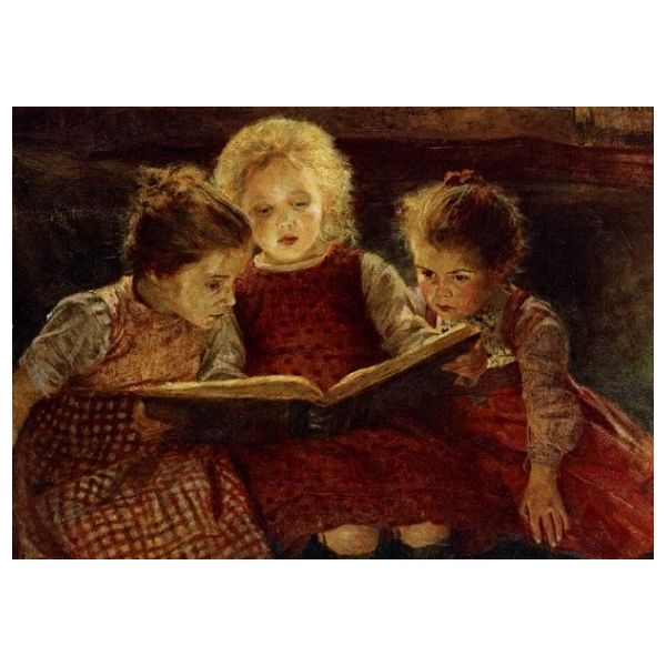 Kunstkarten - Aufklappkarte-Doppelkarte im Format 11,5 x 16,6 cm mit passendem Briefumschlag - Künstler: Firle, Walther - Ein gutes Buch - Fink Verlag