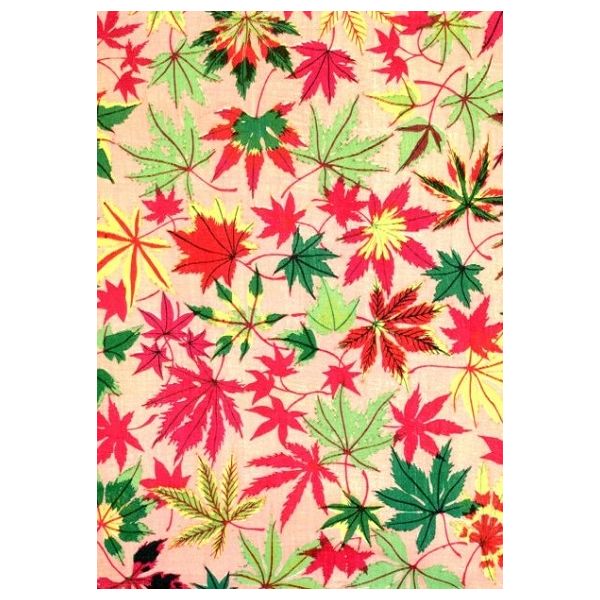 Kunstkarten - Aufklappkarte-Doppelkarte im Format 11,5 x 16,6 cm mit passendem Briefumschlag - Künstler: Olga Hirsch Collection - Blattmotiv in Rot und Grün - Fink Verlag