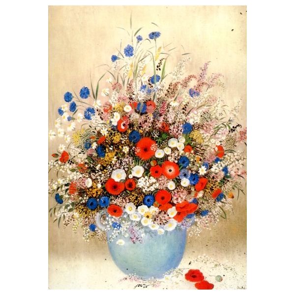 Kunstkarten - Aufklappkarte-Doppelkarte im Format 11,5 x 16,6 cm mit passendem Briefumschlag - Künstler: Dahl, Heide - Italienischer Mohn - Fink Verlag