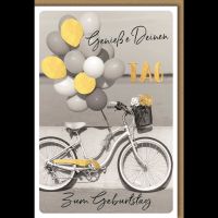 Geburtstag Glückwunschkarte mit Umschlag Fahrrad mit...