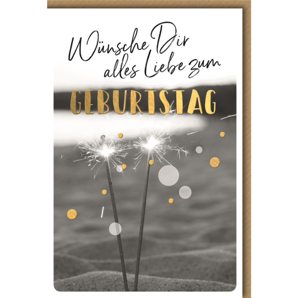 Geburtstag Glückwunschkarte mit Umschlag Wunderkerzen