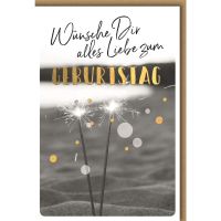 Geburtstag Glückwunschkarte mit Umschlag Wunderkerzen