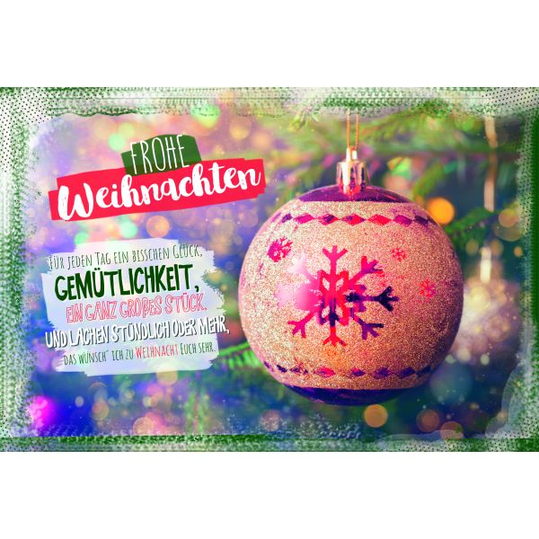 Weihnachten Glückwunschkarte mit Umschlag Weihnachtsbaumkugeln