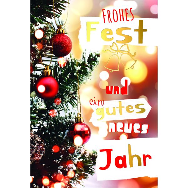 A Weihnachten Glückwunschkarte mit Umschlag Weihnachtsbaum mit Goldfolie