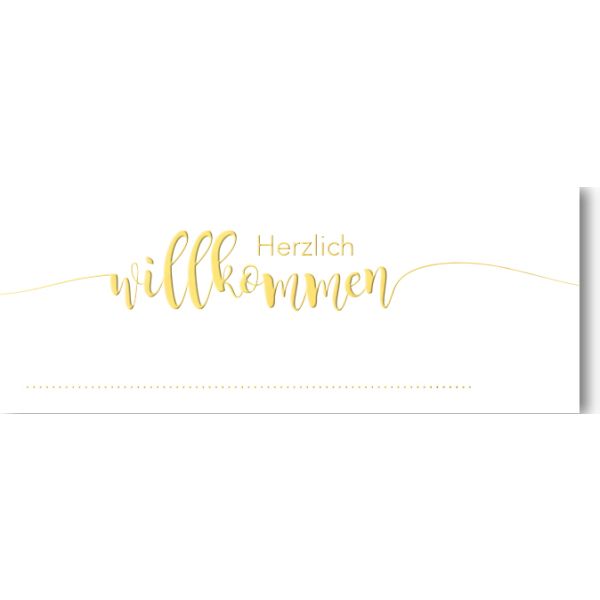 Tischkarte Herzlich Wilkommen Karte im Format 11,5 x 4,5 cm