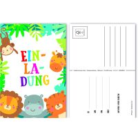 Einladung Postkarten (8 Stück) Zootiere Karte mit...