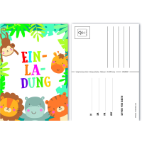 Einladung Postkarten (8 Stück) Zootiere Karte mit...