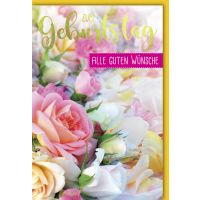 Geburtstag Glückwunschkarte mit Umschlag Bunte Blumen