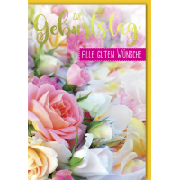 Geburtstag Glückwunschkarte mit Umschlag Bunte Blumen