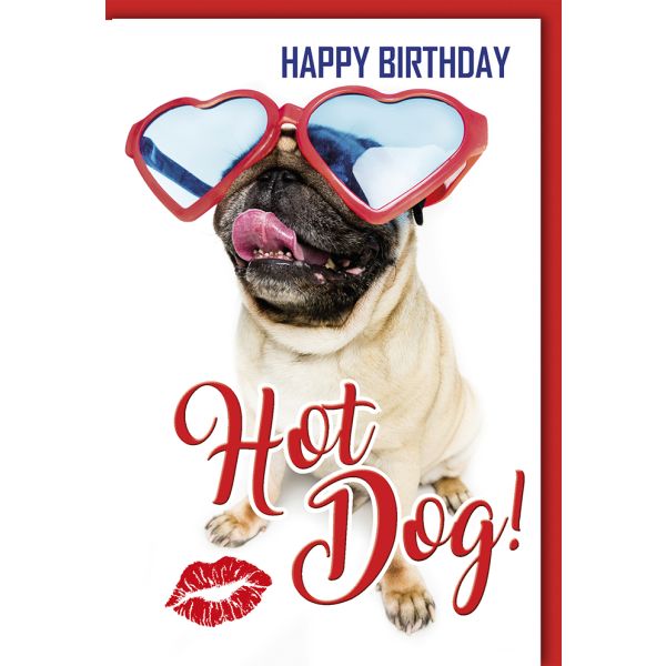 Geburtstag Glückwunschkarte mit Umschlag Hot Dog! Herzchensonnenbrille