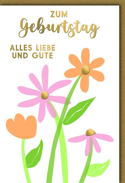 Geburtstag - Glückwunschkarte im Format 11,5 x 17 cm mit Umschlag - Blumen - Verlag Dominique