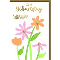 Geburtstag Glückwunschkarte mit Umschlag Blumen