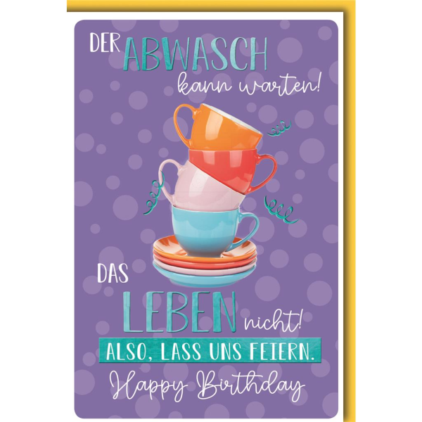 Geburtstag Glückwunschkarte mit Umschlag Tassenturm