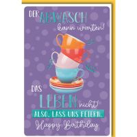 Geburtstag Glückwunschkarte mit Umschlag Tassenturm