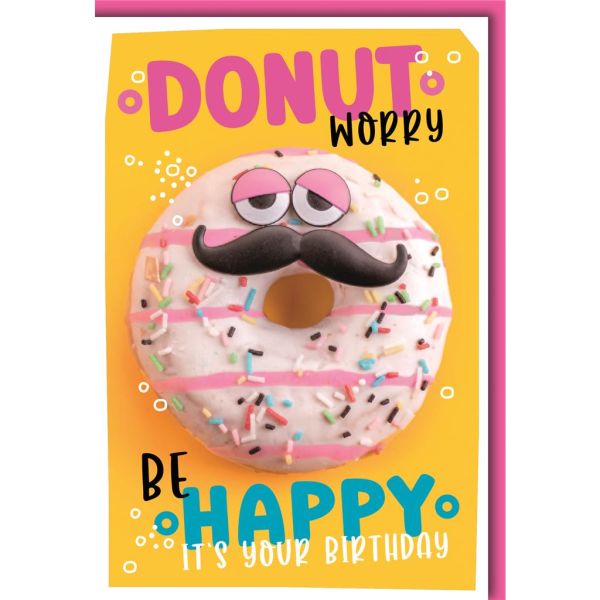 Geburtstag Glückwunschkarte mit Umschlag Donut mit Schnauzer