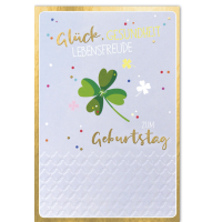 Geburtstag Glückwunschkarte mit Umschlag Glück,...