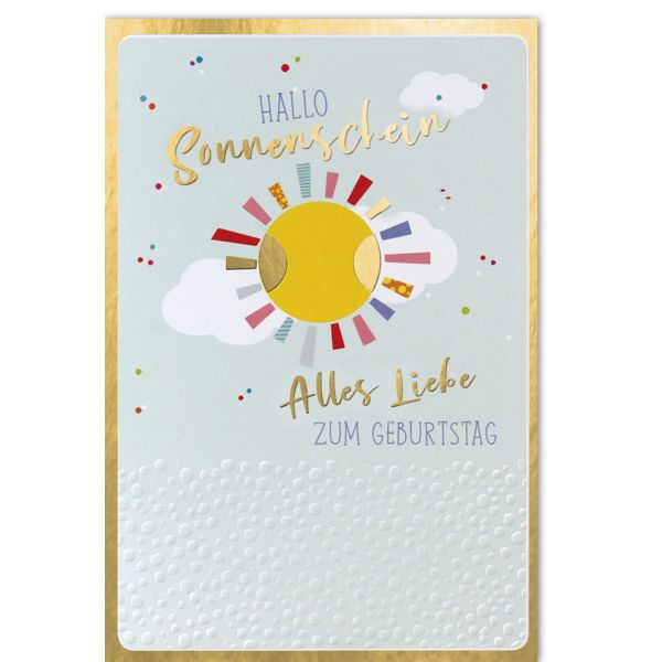 Geburtstag Glückwunschkarte mit Umschlag Hallo Sonnenschein Alles Liebe