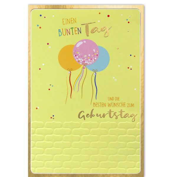 Geburtstag Glückwunschkarte mit Umschlag Ein bunter Tag Beste Wünsche