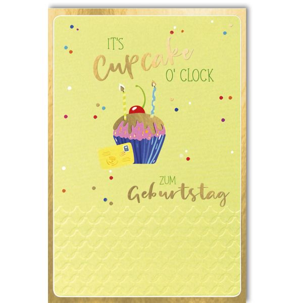 Geburtstag Glückwunschkarte mit Umschlag - Its Cupcake oclock