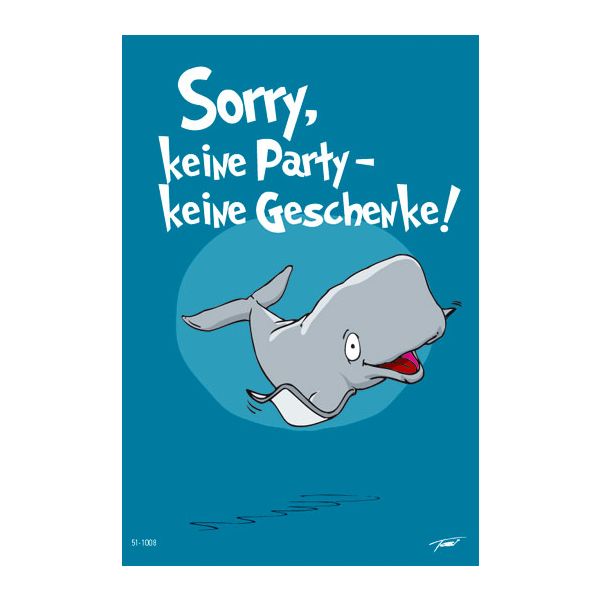Geburtstagskarte Humor Kwal der Wal Glückwunschkarte im Format
