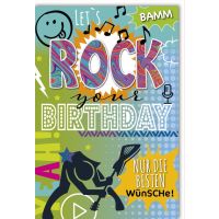 Geburtstag Glückwunschkarte mit Umschlag Lets Rock...