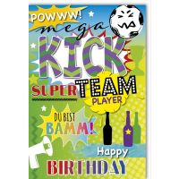 Geburtstag Glückwunschkarte mit Umschlag Bier POW!...