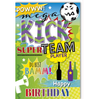 Geburtstag Glückwunschkarte mit Umschlag Bier POW!...