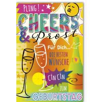 Geburtstag Glückwunschkarte mit Umschlag Pling!...