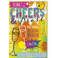 Geburtstag Glückwunschkarte mit Umschlag Pling!...