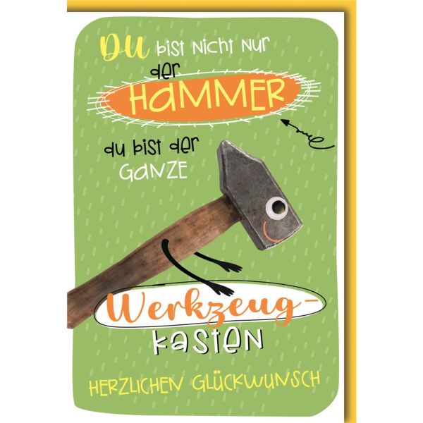Geburtstag Glückwunschkarte mit Umschlag Du bist nicht der Hammer, Du bist der Werkzeugkasten