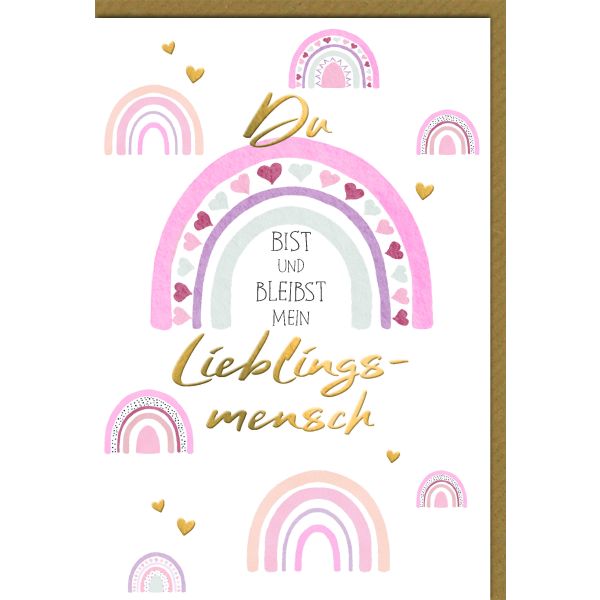 Geburtstag Glückwunschkarte mit Umschlag Du bist mein Lieblingsmensch